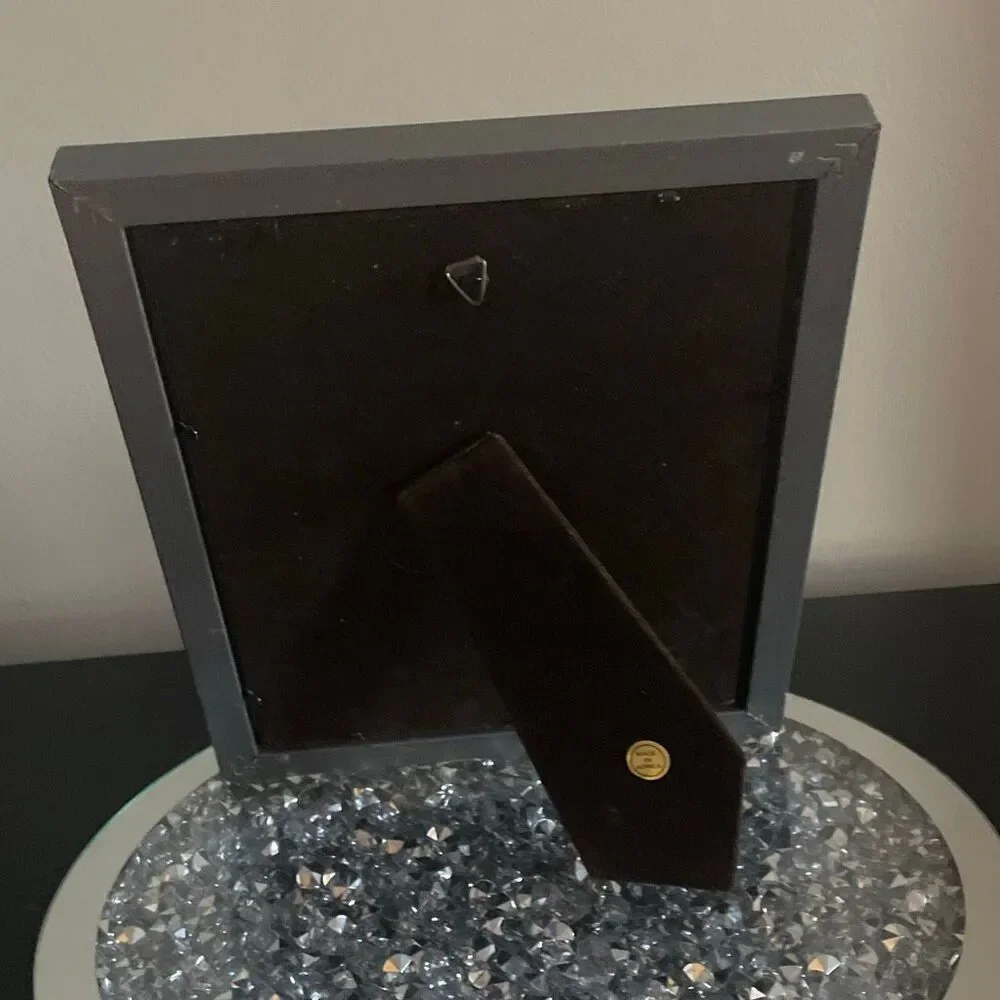 Simple silver metal picture frame standing and wall mountable 8x10 inches